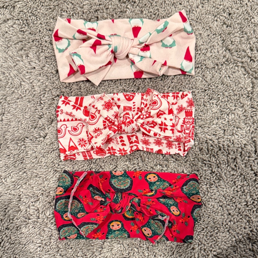 Festive BABY BLING Headband Set of 3